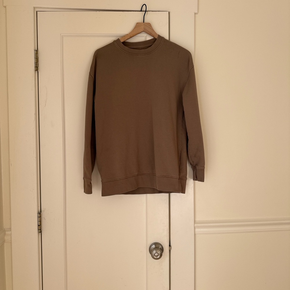 MATE the Label Relaxed Taupe Crewneck Sweatshirt - Picture 3 of 3